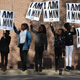 Children from Promise Academy Spring Hill hold “I Am a Man” signs, in reference to the Memphis, Tenn., sanitation workers’ strike of 1968, as they participate in an event to mark the 50th anniversary of Martin Luther King Jr.’s assassination April 4, 2018, in Memphis. King was killed on April 4, 1968, while supporting the strike.